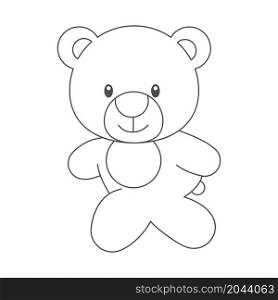 Funny little bear. An empty outline for creative design and development. Flat style.
