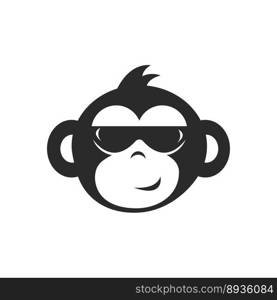 Funny Monkey Face illustration vector flat design template