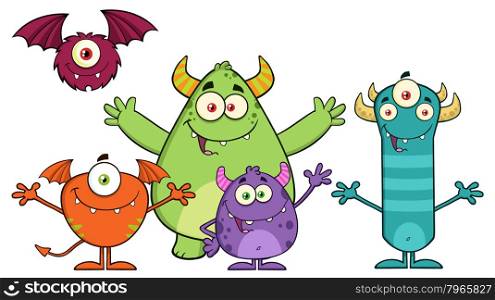 Funny Monsters Cartoon Characters