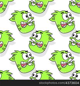 funny monsters surprised seamless pattern textile print