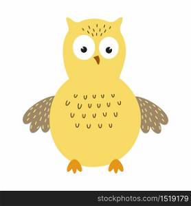 Funny owl for kids in doodle style.