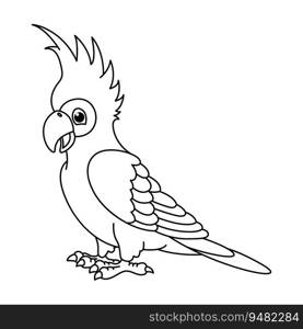 Funny parrot cartoon coloring page