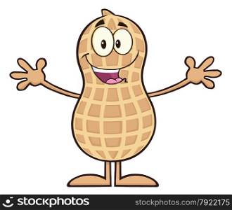 Funny Peanut Cartoon Character Wanting For Hug