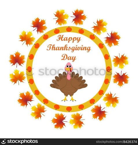     Funny peligrimm with a pumpkin for Thanksgiving vector