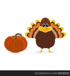 Funny peligrimm with a pumpkin for Thanksgiving vector. Funny peligrimm with a pumpkin for Thanksgiving