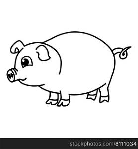 Funny pig cartoon characters Royalty Free Vector Image