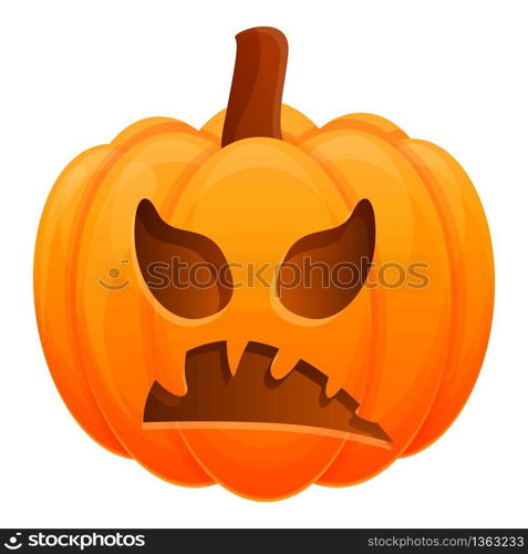 Funny pumpkin icon. Cartoon of funny pumpkin vector icon for web design isolated on white background. Funny pumpkin icon, cartoon style