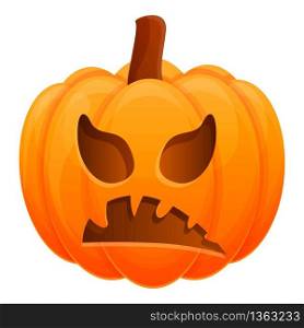 Funny pumpkin icon. Cartoon of funny pumpkin vector icon for web design isolated on white background. Funny pumpkin icon, cartoon style