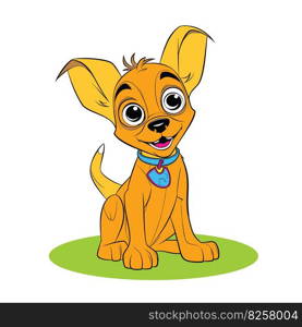 funny puppy character, cartoon style vector clipart llustration isolated on white background