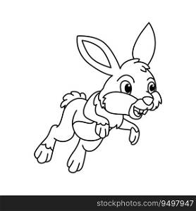 Funny rabbit cartoon coloring page