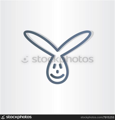 funny rabbit line icon design easter symbol