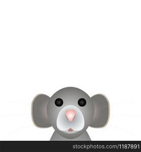 Funny rat mouse the symbol of 2020. Gray animal with tail. Funny rat mouse the symbol of 2020.
