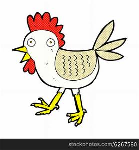 funny retro comic book style cartoon chicken