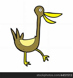 funny retro comic book style cartoon duck