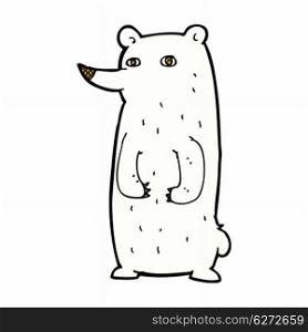 funny retro comic book style cartoon polar bear