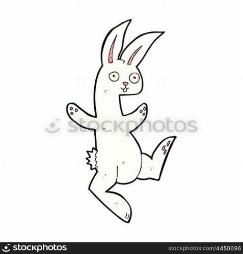 funny retro comic book style cartoon white rabbit