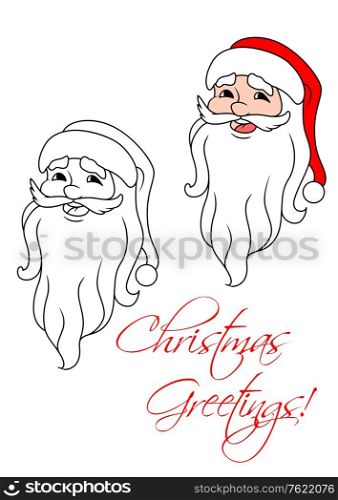 Funny Santa Claus in cartoon style for christmas holiday design