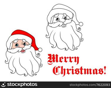 Funny Santa Claus in cartoon style for holiday design