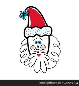 Funny Santa Claus. Vector illustration in doodle style. Vector illustration. Funny Santa Claus. Vector illustration 