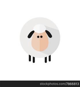 Funny Sheep.Modern Flat Design Illustration Isolated On White