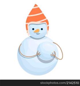 Funny snowman icon cartoon vector. Christmas man. Top santa. Funny snowman icon cartoon vector. Christmas man