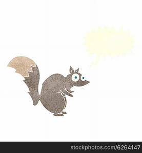 funny startled squirrel cartoon with speech bubble