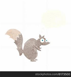 funny startled squirrel cartoon with thought bubble