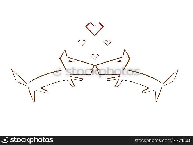 Funny sweet dog&acute;s in love. Vector