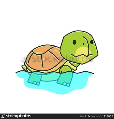 Funny Tortoise Turtle Swimming Exotic Reptile Water Cartoon