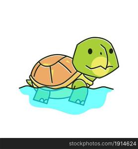 Funny Tortoise Turtle Swimming Exotic Reptile Water Cartoon
