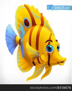 Funny tropical fish. 3d vector icon