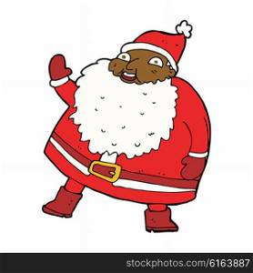 funny waving santa claus cartoon