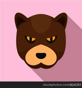 Furious bear icon. Flat illustration of furious bear vector icon for web design. Furious bear icon, flat style