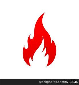 Furious blazing ignition, warning about flammable object isolated flat cartoon icon. Vector c&fire or bonfire icon, burning fire flame. Fiery energy explosion, hot fireball, symbol of hell, passion. Blazing fire flame isolated burning lit ignition
