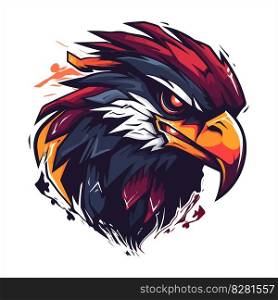 Furious eagle sport vector logo concept isolated on white background. Web infographic. Premium quality wild bird t-shirt tee print illustration.