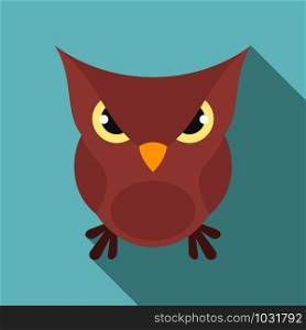 Furious owl icon. Flat illustration of furious owl vector icon for web design. Furious owl icon, flat style