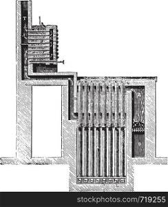 Furnace Blaise, vintage engraved illustration. Industrial encyclopedia E.-O. Lami - 1875.