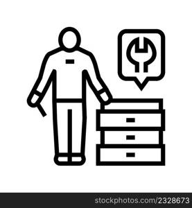 furniture assembler line icon vector. furniture assembler sign. isolated contour symbol black illustration. furniture assembler line icon vector illustration