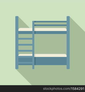 Furniture bunk bed icon. Flat illustration of furniture bunk bed vector icon for web design. Furniture bunk bed icon, flat style