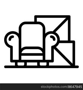 Furniture delivery icon outline vector. House relocation. Service move. Furniture delivery icon outline vector. House relocation