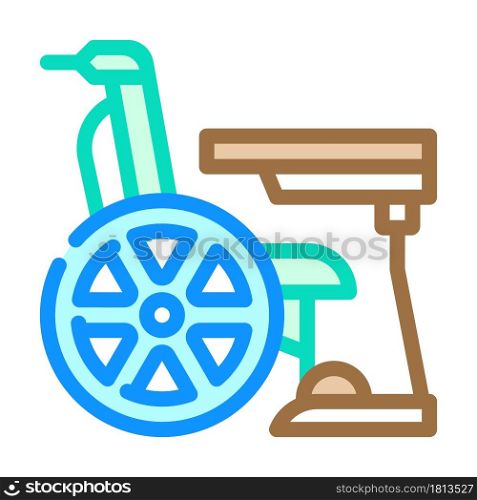 furniture for disabled color icon vector. furniture for disabled sign. isolated symbol illustration. furniture for disabled color icon vector illustration