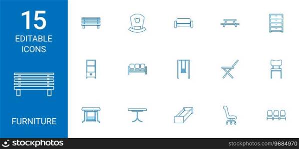 Furniture icons Royalty Free Vector Image