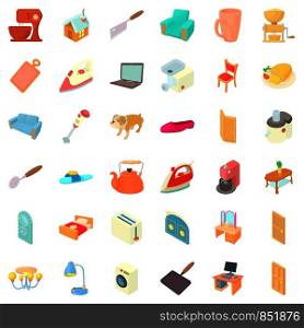 Furniture icons set. Cartoon style of 36 furniture vector icons for web isolated on white background. Furniture icons set, cartoon style