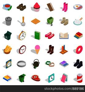 Furniture icons set. Isometric style of 36 furniture vector icons for web isolated on white background. Furniture icons set, isometric style