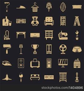 Furniture icons set. Simple style of 36 furniture vector icons for web for any design. Furniture icons set, simple style