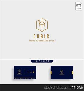 furniture logo design with gold color vector icon illustration icon element isolated with business card include. furniture logo design with gold color vector icon illustration icon isolated