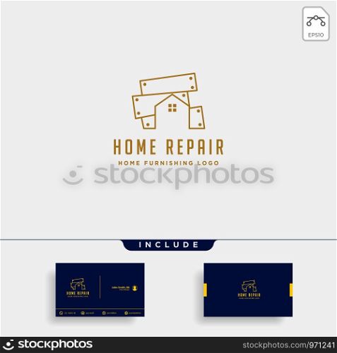 furniture logo design with gold color vector icon illustration icon element isolated with business card include. furniture logo design with gold color vector icon illustration icon isolated