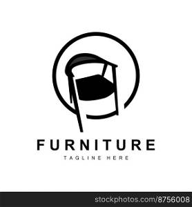furniture logo, home furnishing design, room icon illustration, table, chair, lamp, frame, clock, flower pot