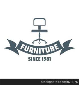Furniture office logo. Simple illustration of furniture office vector logo for web. Furniture office logo, simple gray style