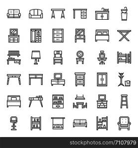 furniture outline icon, household, isolated on white background